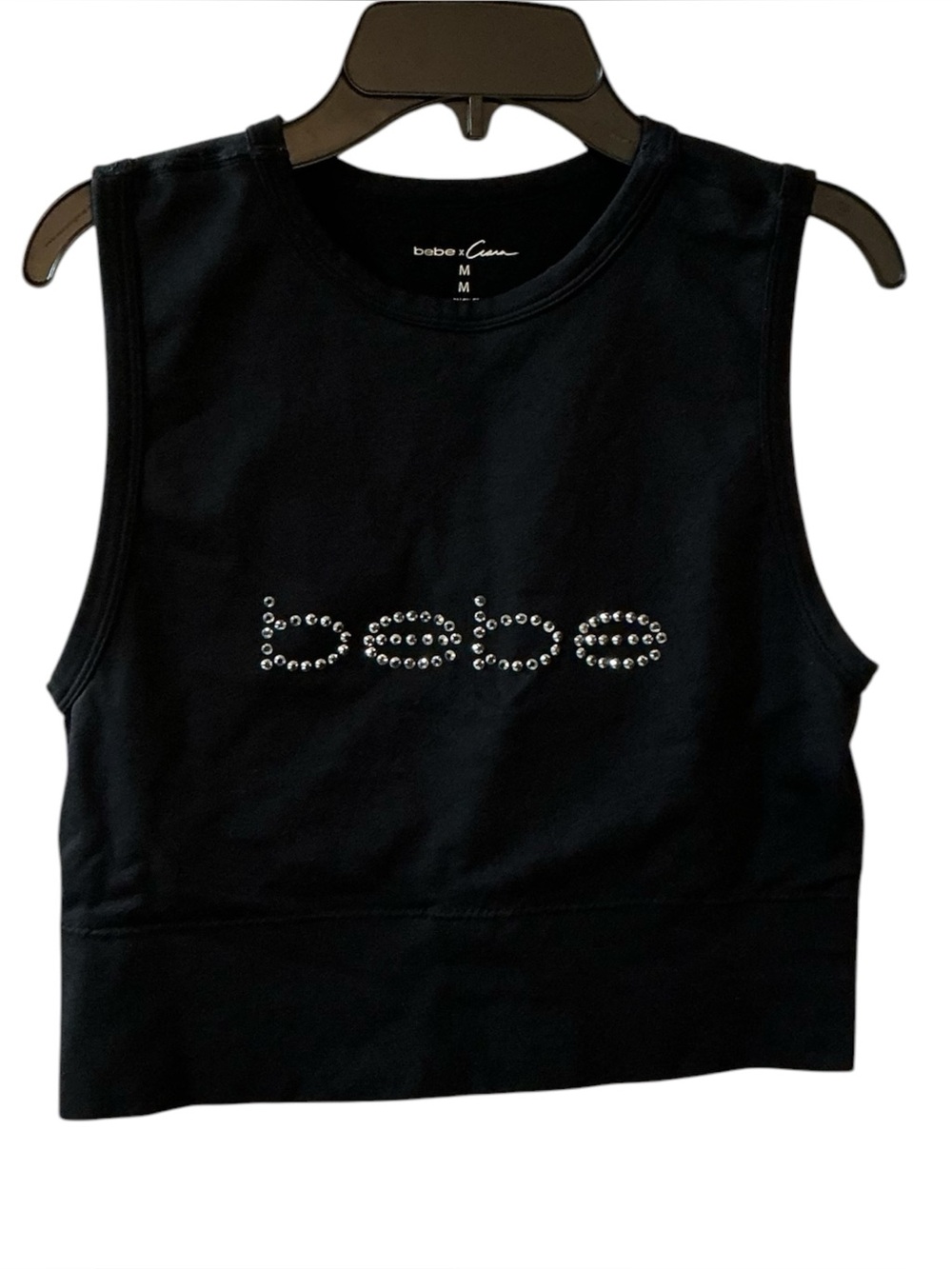 bebe embellished  sleeveless crop tank